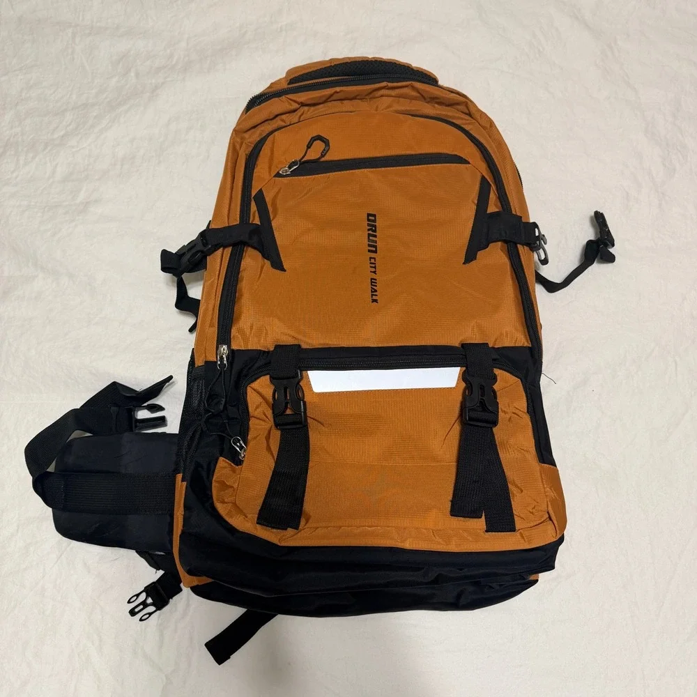 Drun City‎ Walk Hiking Backpack Orange Black Outdoor Travel Daypack 1004H New